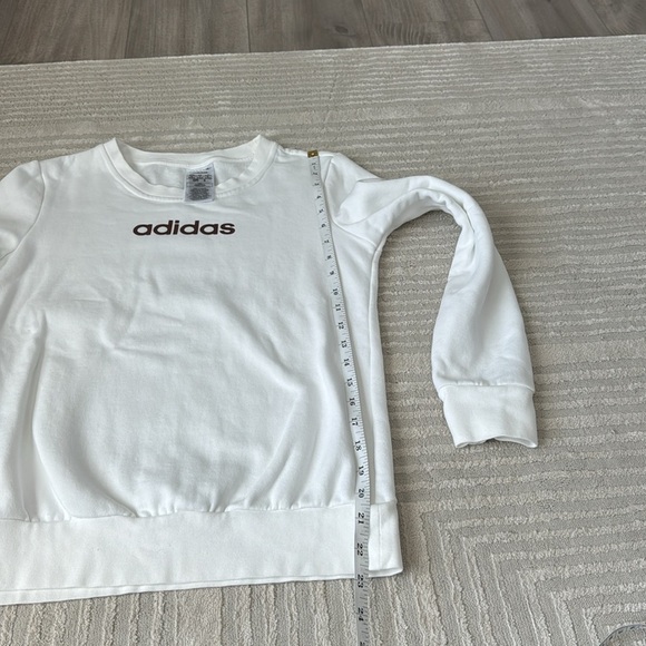 Adidas White Pull Over Crew Neck Sweater - Picture 7 of 10